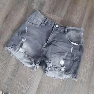 Jean Shorts, Size Large, Dark Blue/Gray Wash